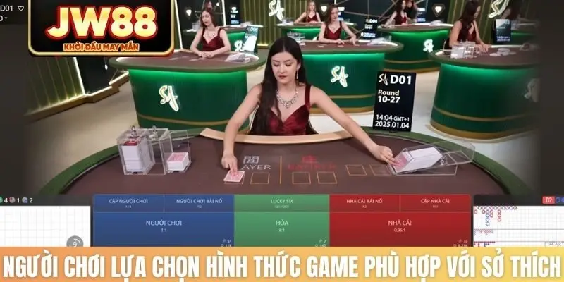 Người chơi lựa chọn hình thức game phù hợp với sở thích